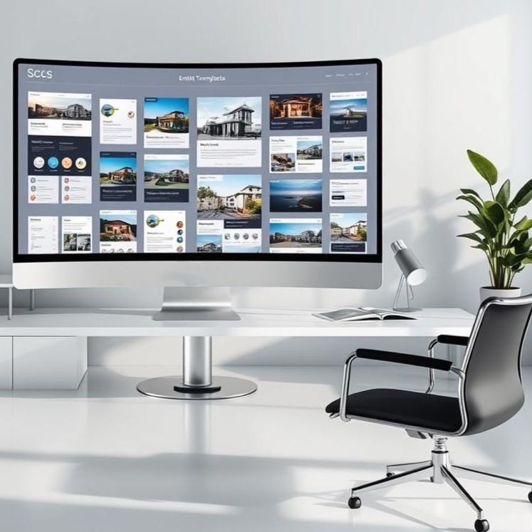 Home Image of cumputer screen showing a beautiful assortment of templates